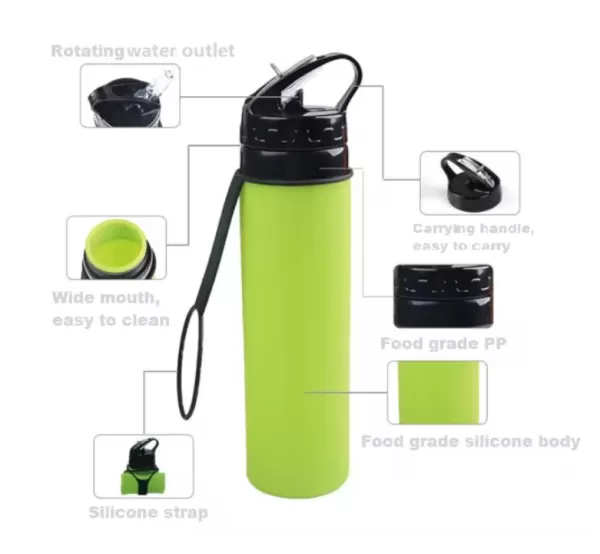 Silicone Collapsible Sports Water Bottle