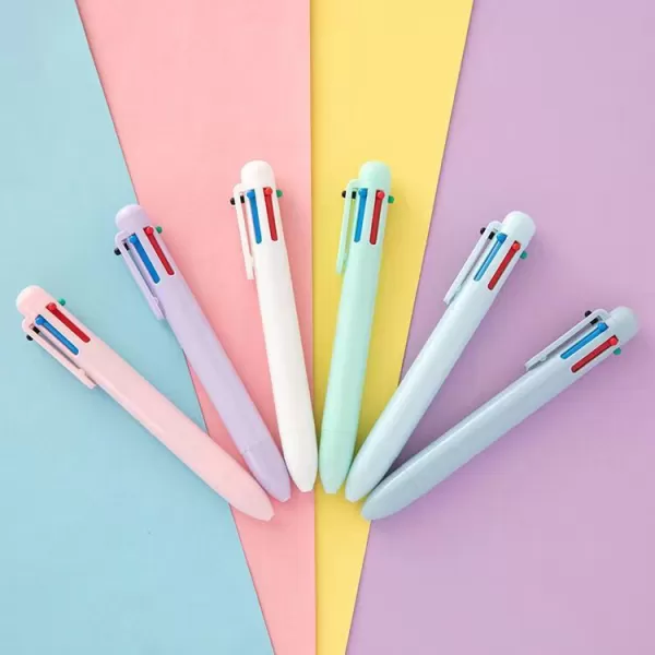 6 Colors Retractable Ballpen 