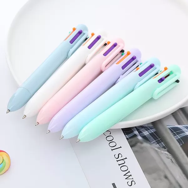 6 Colors Retractable Ballpen 